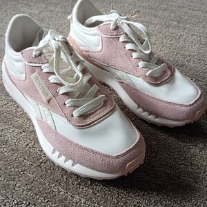 Reebok Classic Pink & White Women's Suede Sneakers